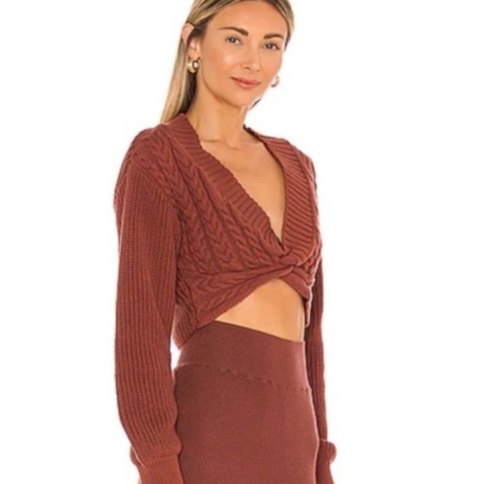 Free People Knit Sweater in Rust